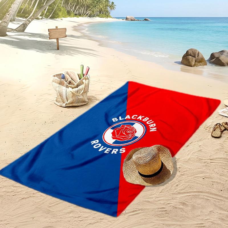 Blackburn Rovers Football Print Beach Towel, Large Soft Quick Dry Towel for Beach Camping Swimming