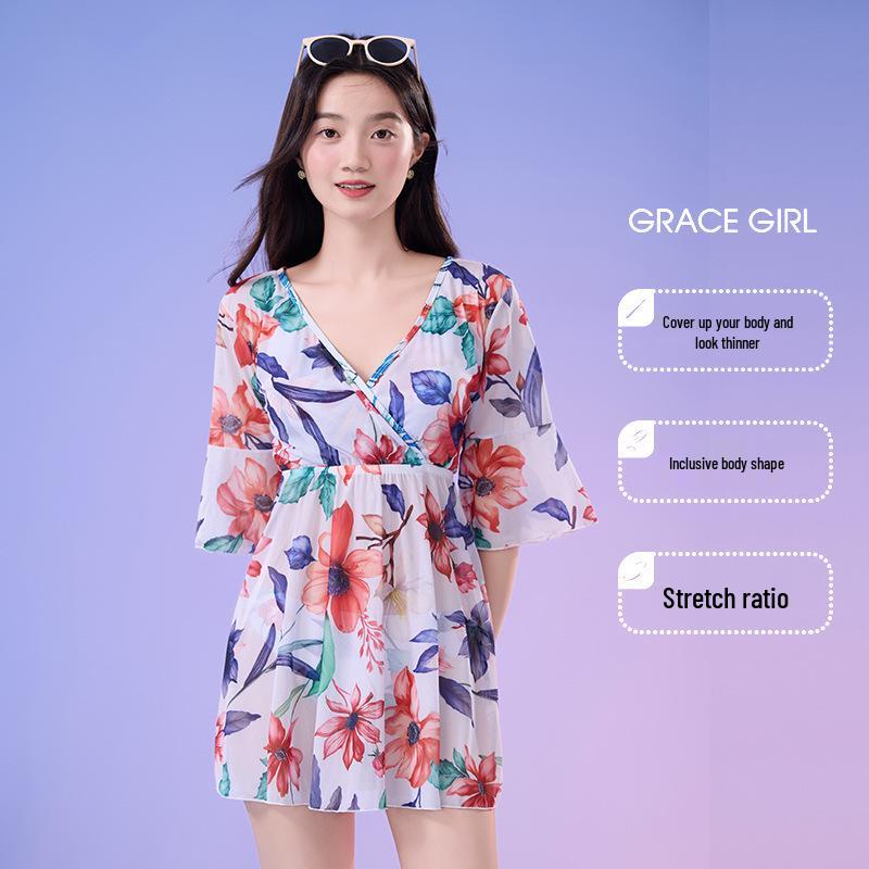 High-End Sun Protection Three-Piece Bikini Set with Cover-Up for Women