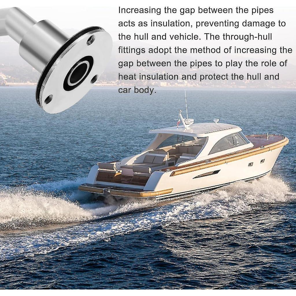 24mm Door-Huid Uitlaat Skin Fitting, Roestvrij Staal 135 Graden Marine Uitlaat Fitting Pijp Marine Hardware Accessoires - J