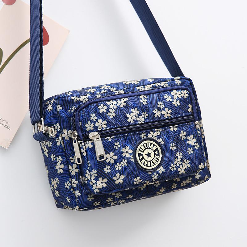 Wholesale New Flower Cloth Bag Oblique Span Bag Middle-aged and Elderly Bag Stall Night Market Oxford Cloth Shoulder Bag Women's Bag Canvas Bag