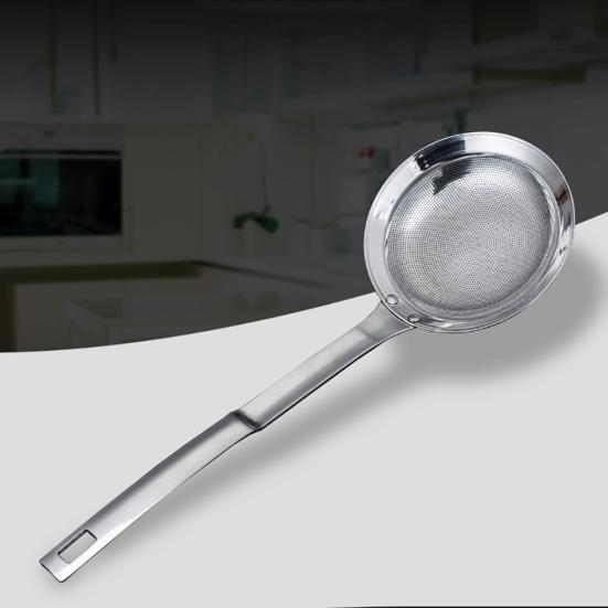 Stainless Steel Oil Skimmer Fine Mesh Wire Colander Strainer Flour Kitchen Spoon