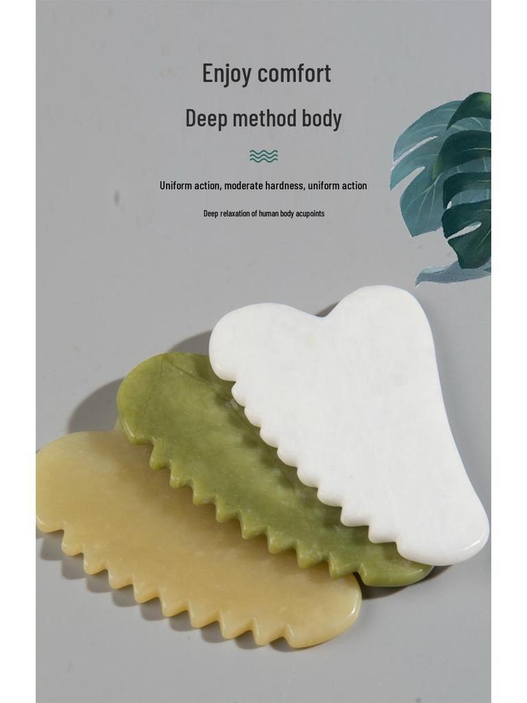 Heart-shaped Xiuyan Jade Gua Sha Board for Face and Eyes - Universal Beauty Tool