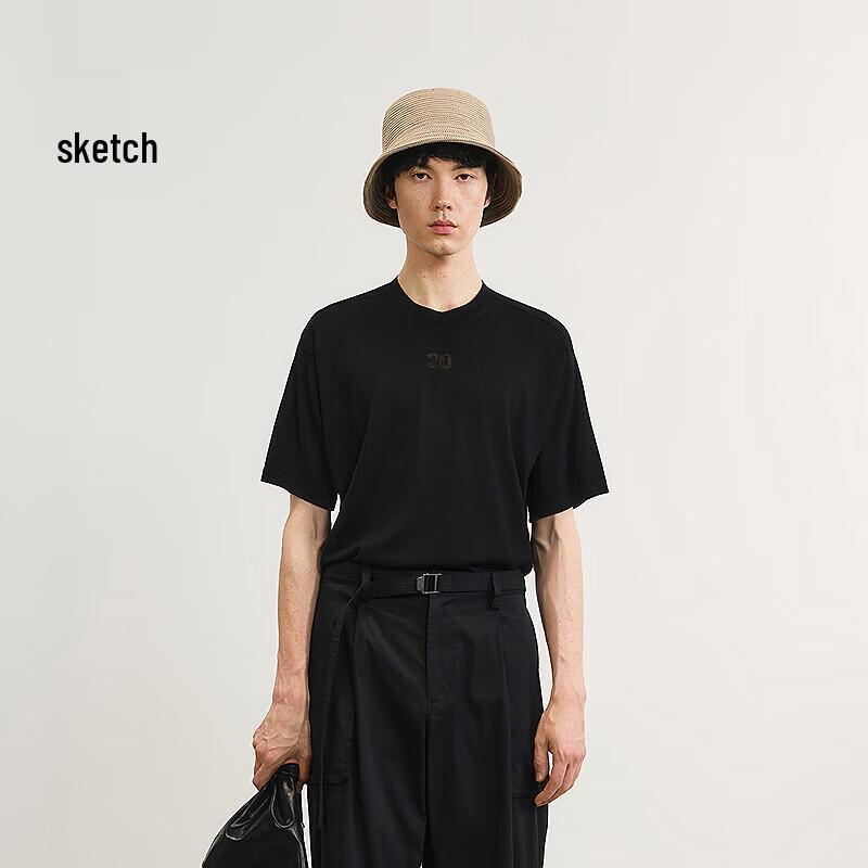 

CROQUIS Мужская летняя трикотажная футболка с коротким рукавом и круглым вырезом стандартного кроя 2025 XL