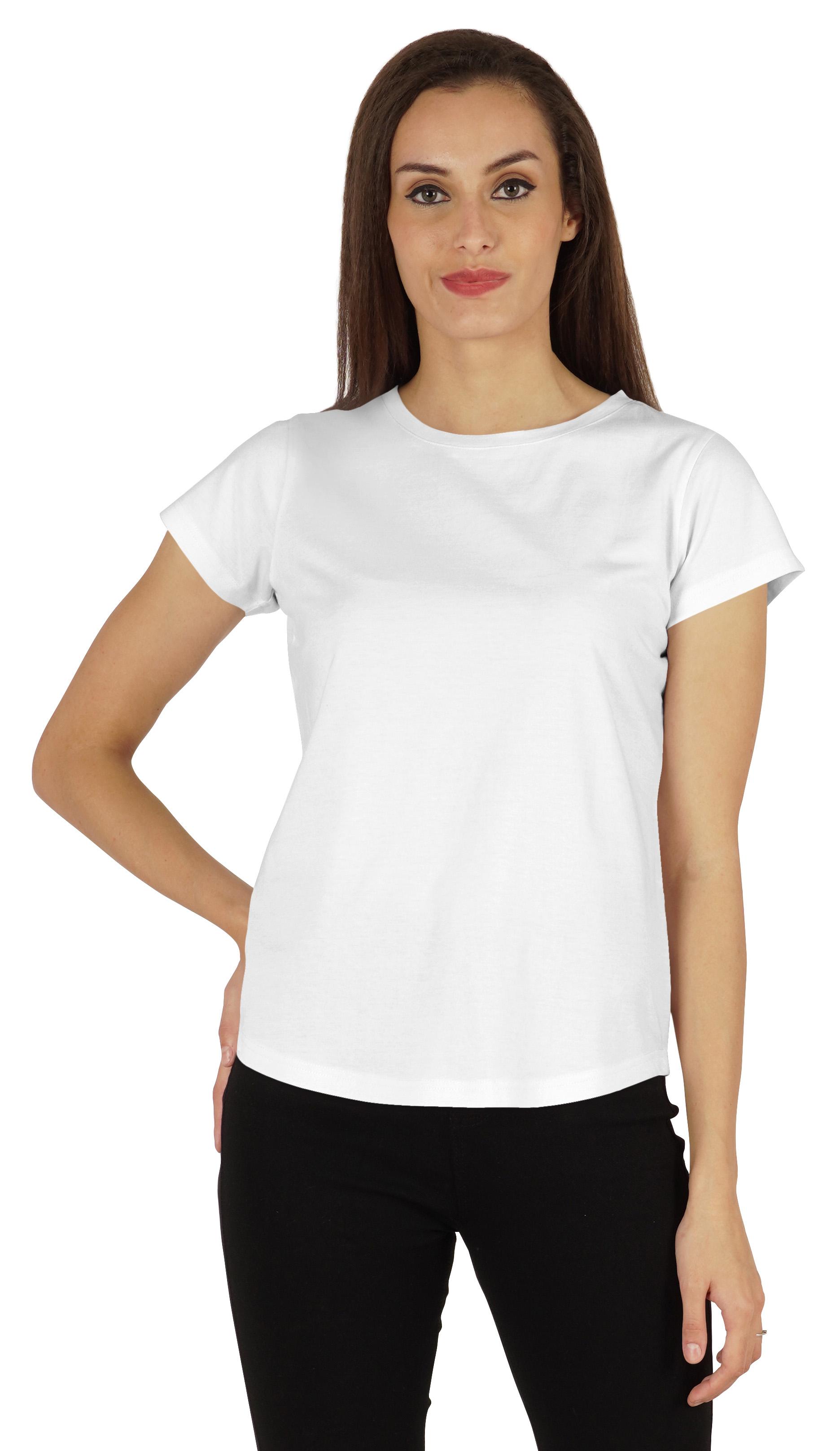 

Inkmeso Solid Short Sleeve T-Shirt For Women s Casual Regular Fit Basic Soft XXL білий