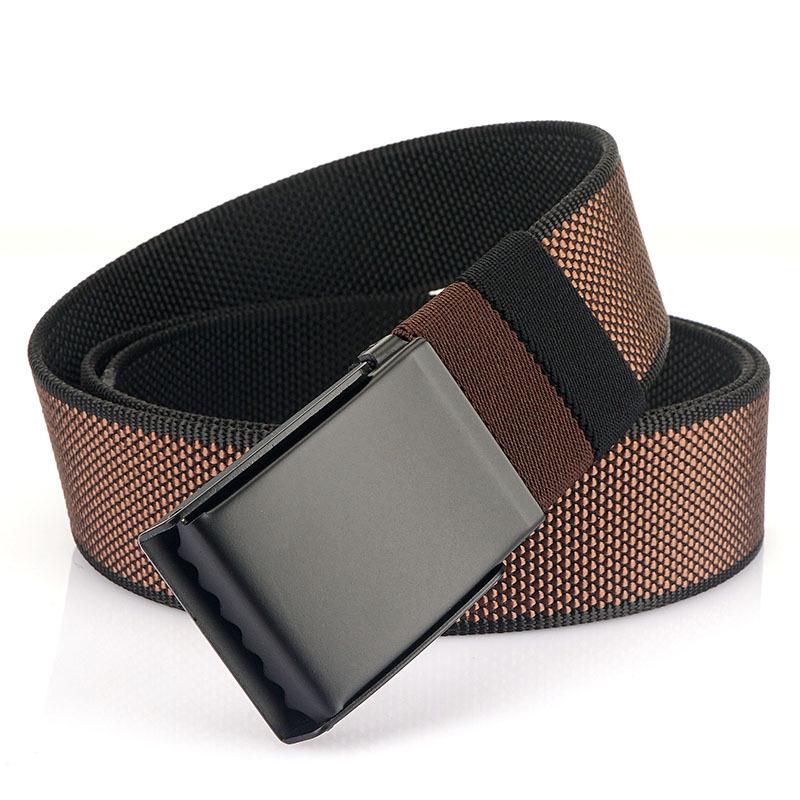 Unisex Double-Sided Nylon & Canvas Belt with Metal Buckle