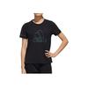 Adidas Logo Print Sportliches Rundhals-Kurzarm-T-Shirt Damen Oberteile Schwarz GJ9024