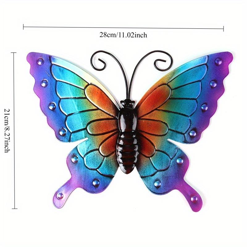 1Pc Iron Art Colorful Simulation Butterfly Pendant for Outdoor Garden Patio Background Wall Home Decoration Ornaments