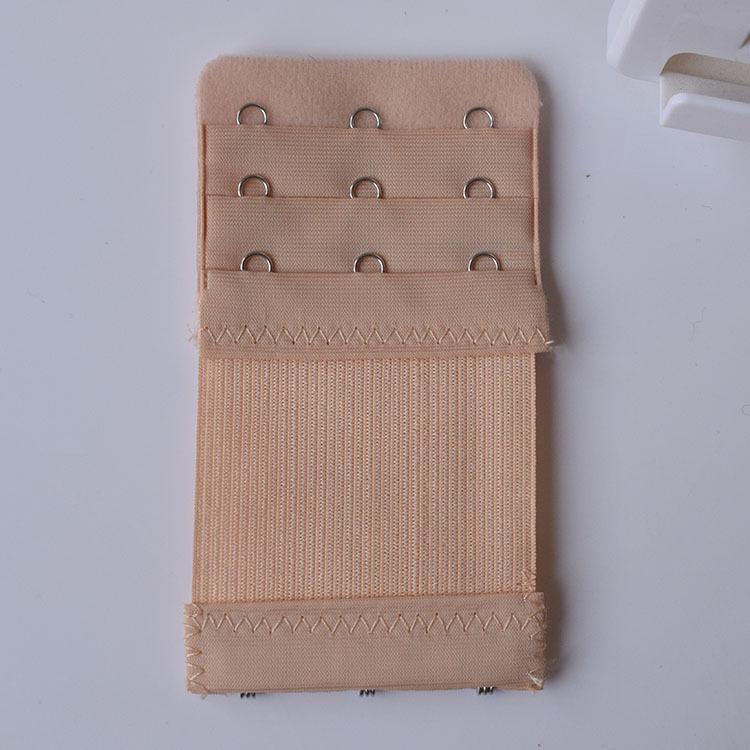 Elastyczny przedłużacz biustonosza ze stali nierdzewnej, trzyrzędowy, z trzema haftkami