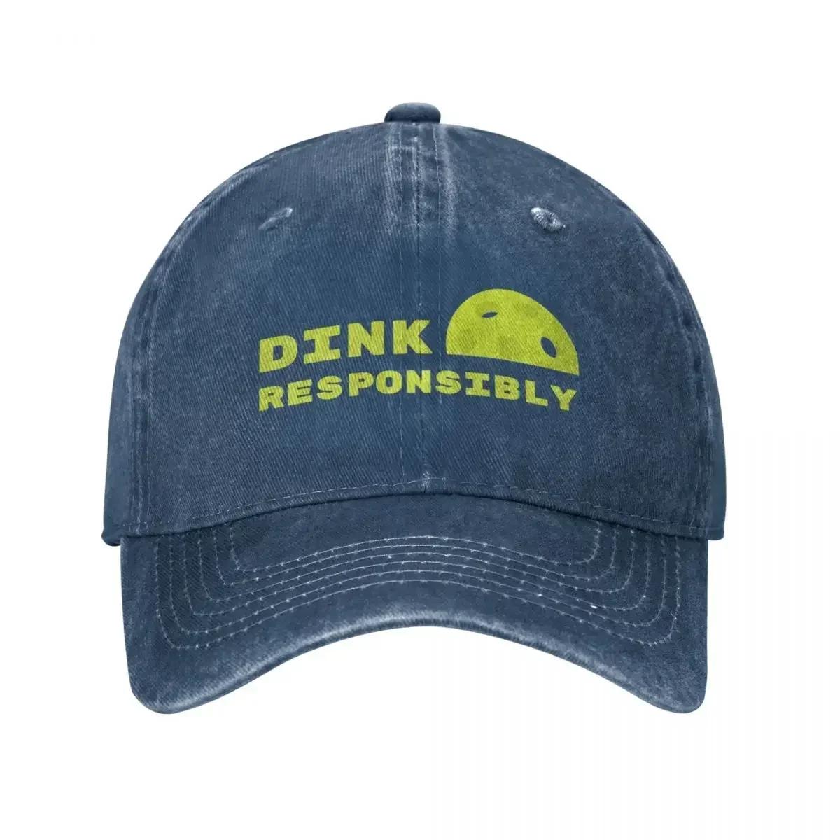 

Pickleball Dink Responsibly Baseball Caps Merchandise For Unisex Classic Distressed Washed Hats Paddle Sport Dad Hat Adjustable One Size