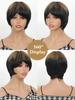 Synthetische Perücke 12 Zoll Pixie Cut Perücken für Frauen Haar Kurze Perücken mit Pony Schwarz Gemischt Braun Beliebte Mode Hitzebeständige Haarteile