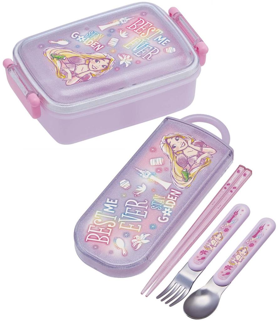 Skater Trio Set of and Disney Rapzel Size for Made in Chopsticks, Spoon, Fork, Design, 23, Girls, Antibacterial, Japan, TACC2AG-A