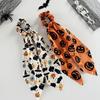 Halloween Hair Tie,  Women's Pumpkin Bat Print Headband, Elastic Hairband, Halloween Party Hair Accessory