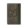 Gucci Jumbo GG Logo Embossed Leather Card Holder Large Men's Dark Green