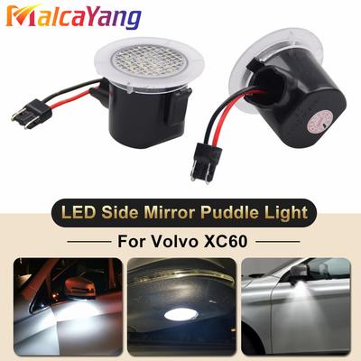 2x Luzes de Cortesia LED para Espelho Lateral Para 2008-2017 Volvo XC60 MK1 Lâmpadas de Aviso Brancas Sob o Espelho 31217287