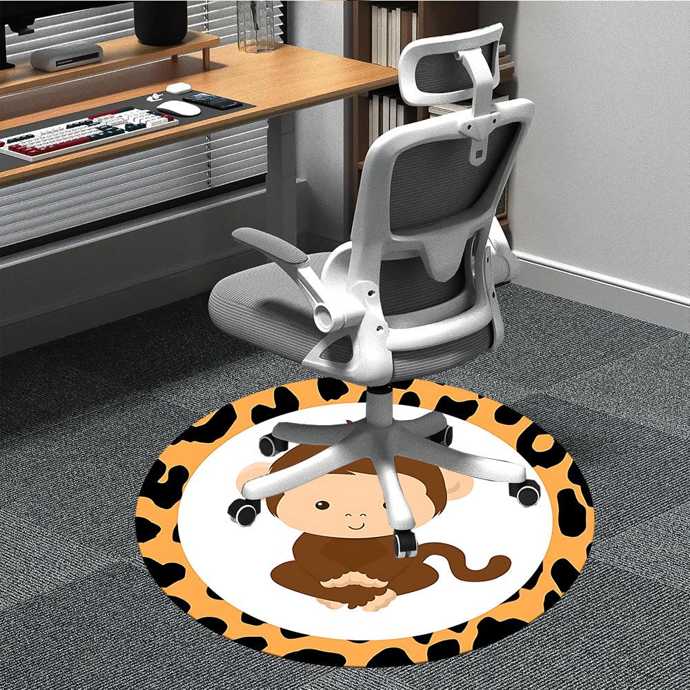

1pc Monkey Print Chair Carpet for Office, Non-slip, Soft and Durable Office Rug for Decoration, Perfect for Office yy260105011 80cm by 80cm