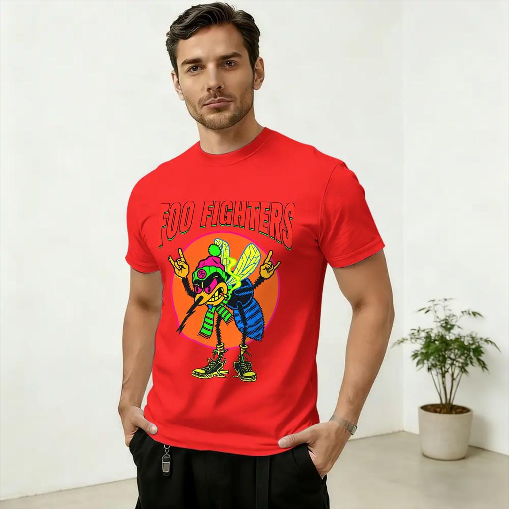 Unisexs TShirts Foos FFighters Novelty 100 Cotton Tee Shirt Short Sleeve T Shirt O Neck Clothing Plus Size