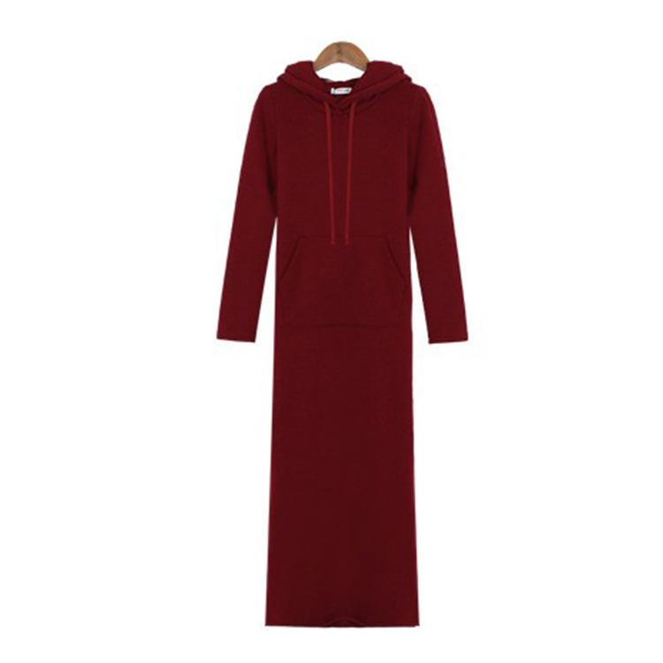 

Платье большого размера для женщин осень-зима из кашемира с длинными рукавами 12XL бордовый