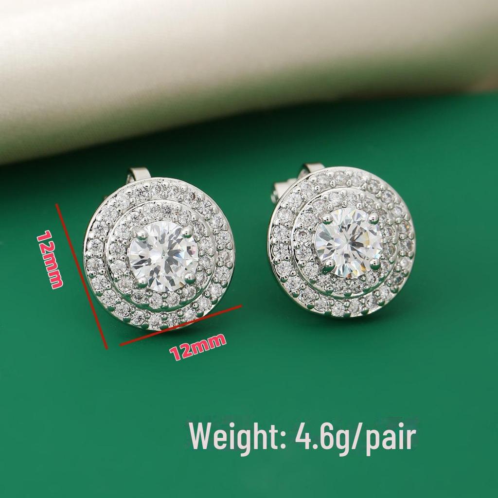 Luxury Diamond Hip-Hop Clip Earrings: No Piercing Needed