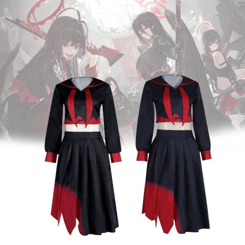 Vibrant Cosplay Costume Blue Archive Inspired Jk Uniform Polyester Fabric