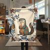 1PC Retro animals Print Flannel Blanket, High quality Comfortable for All Seasons, Home Decor, Warmth and Comfort