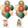 Woodland Balloon Stand Kit and Animals Centerpieces, 2 Set Table Stand Holder with 22 Balloons, Fox and Bear, Deer and Raccoon Cutout, Wild One 1st