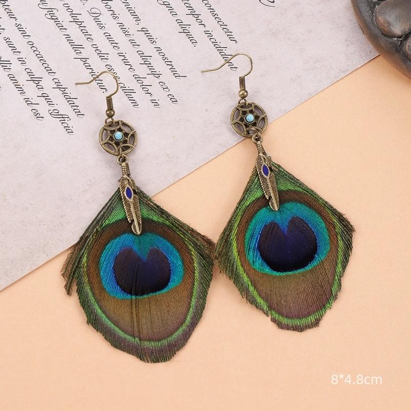 Unique Exaggerate Feather Earrings Creative Feathers Long Earrings Trendy Boho Big Earrings Women Statement Jewelry Wholesale