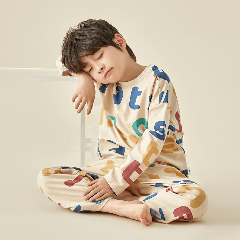 DODOGA Jungen Baumwoll-Print Langarm-Schlafanzug-Set mit Wolkengefühl
