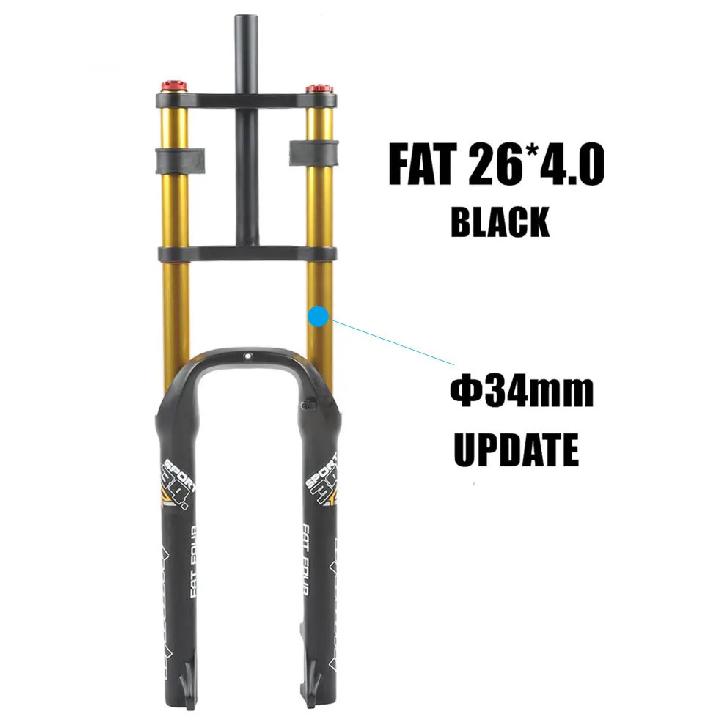 HIMALO 26 Zoll Fat Tire Schnee-Fahrradgabel 34mm Übergröße 135mm Ausfallende Luftfederung mit einstellbarer Dämpfung Fahrradzubehör