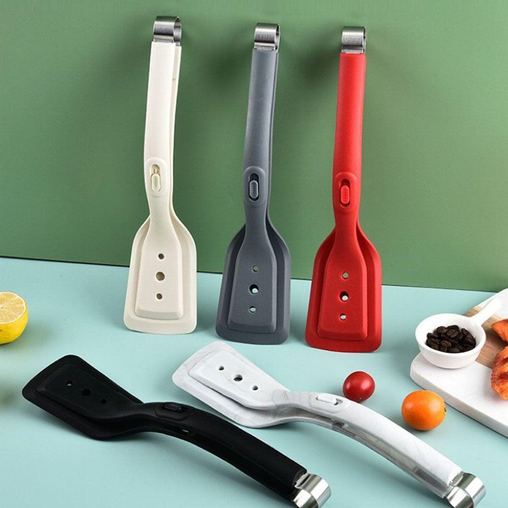 Silicone 2 In 1 Spatula Tongs Multipurpose Spatulas Bread Clip Fried Steak Clamp  BBQ Grilling
