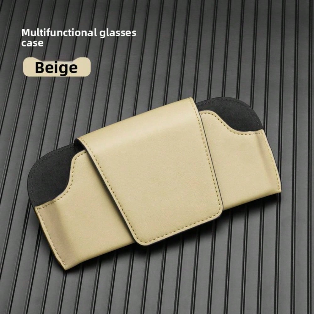 Multifunctional Car Glasses Clip Car Glasses Holder Leather Car Sun Visor Storage Box Car Sunglasses Clip Card Clip