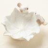 Ceramic Flower Shaped Jewelry Tray for Rings, Snack Plate, Glossy Glazed, 14.5 X 4.5 Cm, Holder