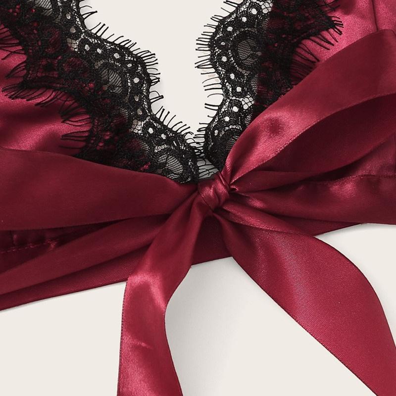 Women In Satin Silk Pajamas Nightdress Lingerie Lace Underwear Sleepwear Sexy Lingerie For Women Plus Size Women's Underwear