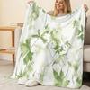 Watercolor Plant Series Flannel Fleece Blanket Soft Machine Washable Cozy Throw for Home, Bedroom, Sofa, Office Nap, Christmas & Halloween Use