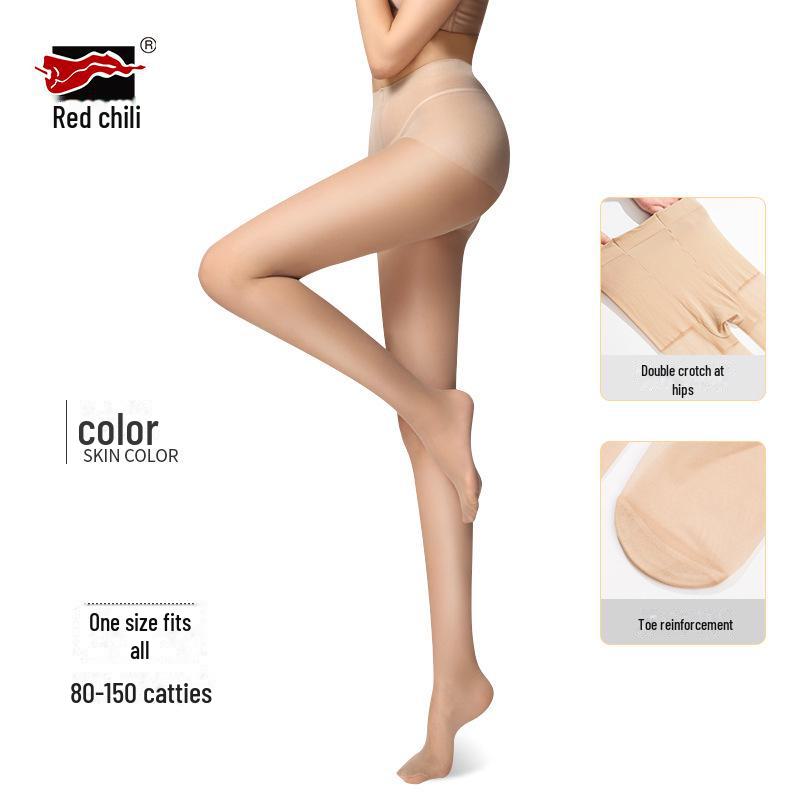 Summer Thin Nude Red Pepper Stockings: Anti-Snag, Durable, Wide T-Crotch, Sexy Nightclub Pantyhose for Women