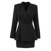 Europäisches und amerikanisches Temperament elegantes Anzug-Anzug Damen hoher Sinn schwarzes Temperament schmale Taille Anzug Hüftrock zweiteiliges Set