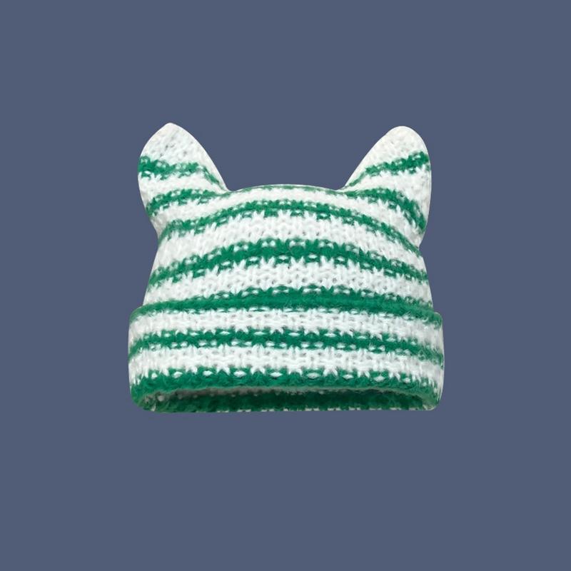 Crochet Knitted Hat Devil Horn Hat Beanie Skullies Beanie Winter Warm Funny Hat Halloween Party Cosplay Party Favors