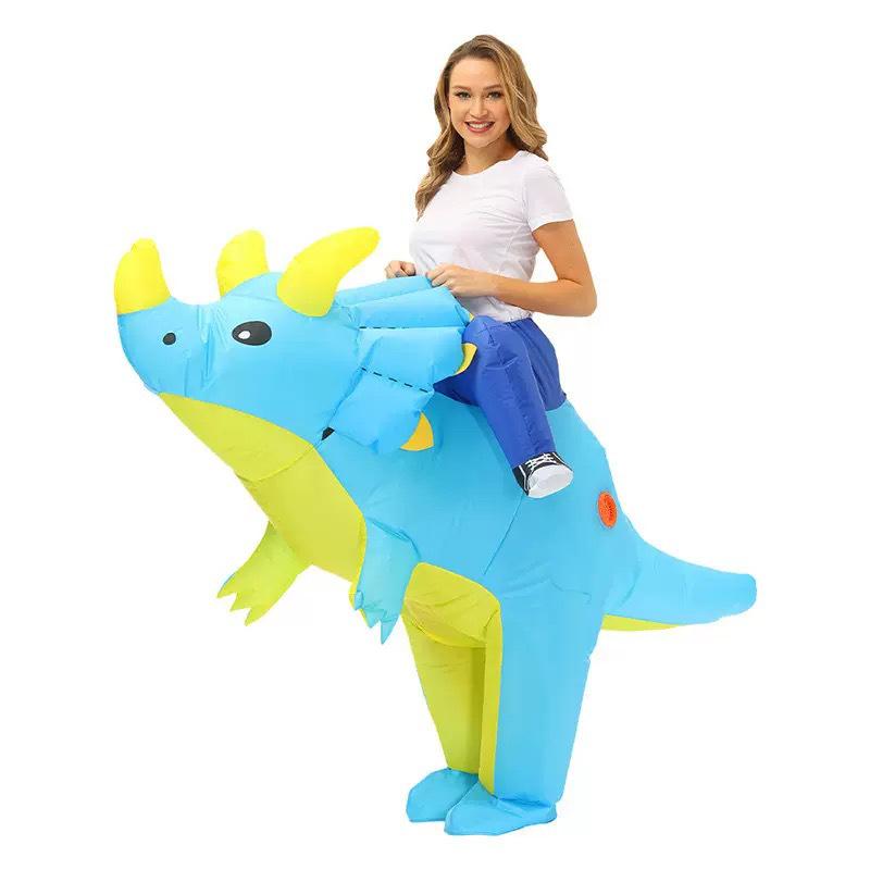 Halloween Kinder T-Rex aufblasbares Kostüm - Lustige Dinosaurier-Maskottchen für Partys