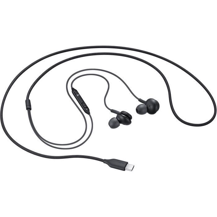 SAMSUNG Ecouteurs câble tissu USB type C Sound by AKG Noir