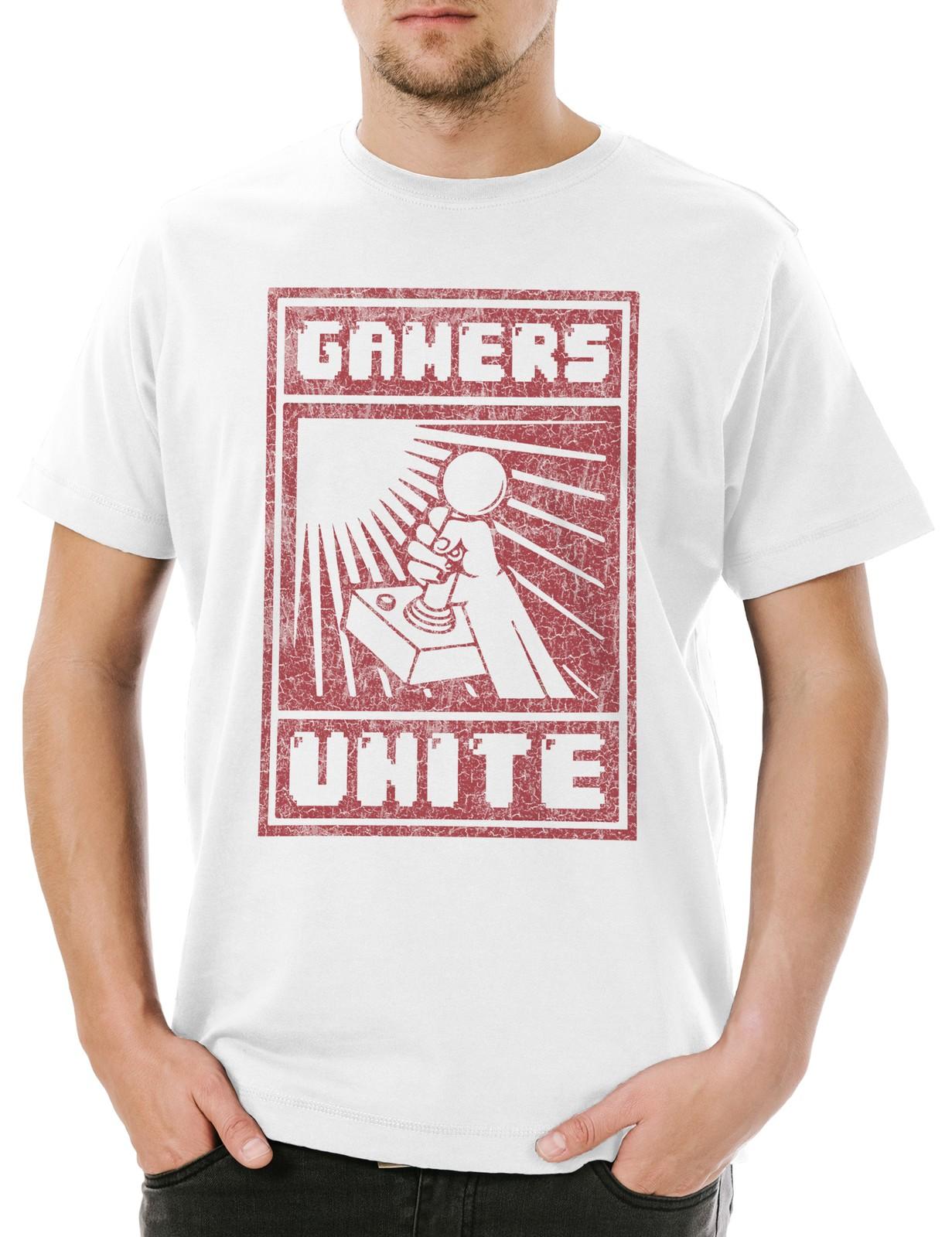 Gamers Unite Mens T-Shirt Gamer Games Gaming Game Geek Nerd Controller M