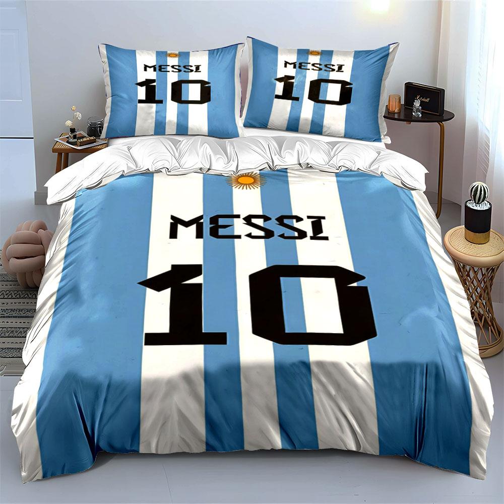 Blue-white stripes, number "10". Bedding sets Duvet cover sets Duvet covers Pillowcases(1 * Duvet Cover 2 * Pillowcases without duvet insert)