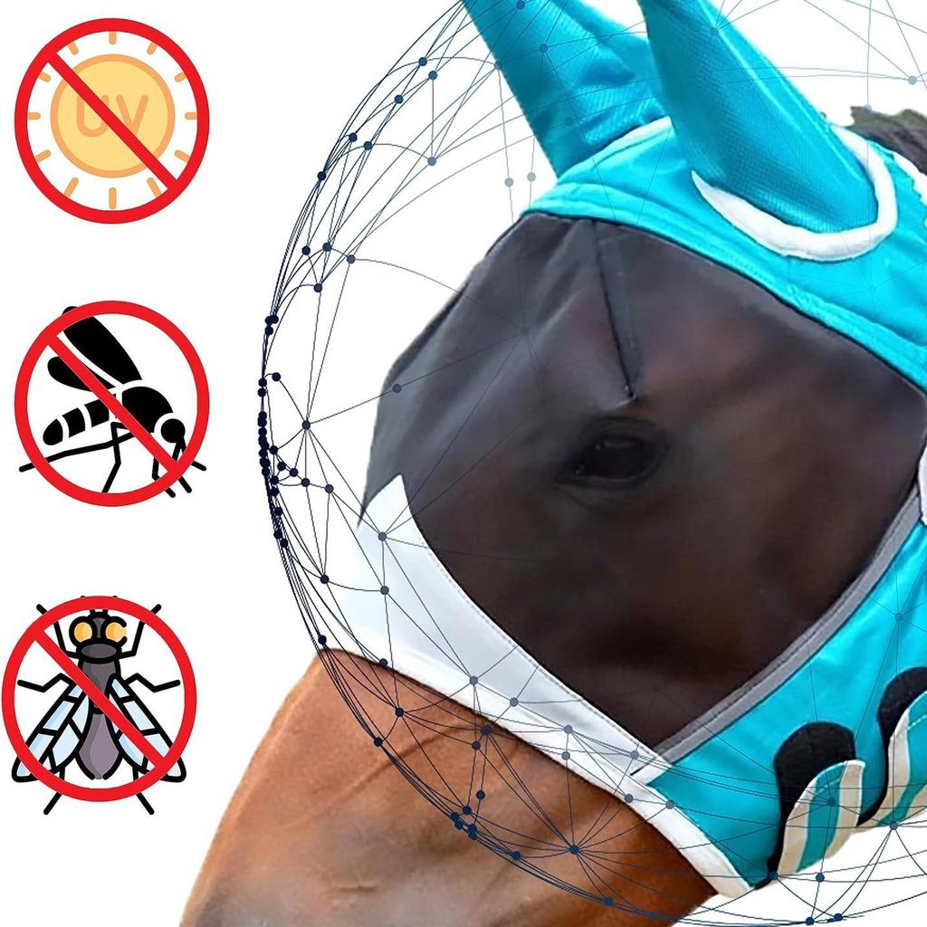 Atmungsaktive Pferdemaske Insektenschutz Pferdekopfschutz Insektenschutz Pferdegesichtsmaske Elastische Pferdefliegenmaske
