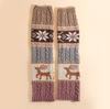 Reindeer Snowflake Knit Leg Warmers: Cozy Wool Knee Pads & Scrunch Socks for Autumn/Winter