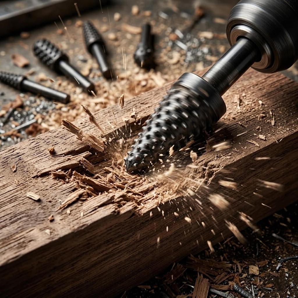 Rotationsfräser Feilenbohrer Set Kohlenstoffstahl Bohrer Holzbohrer Gratbohrer zum Schnitzen Gravieren Polieren Holzbearbeitung Elektrowerkzeuge