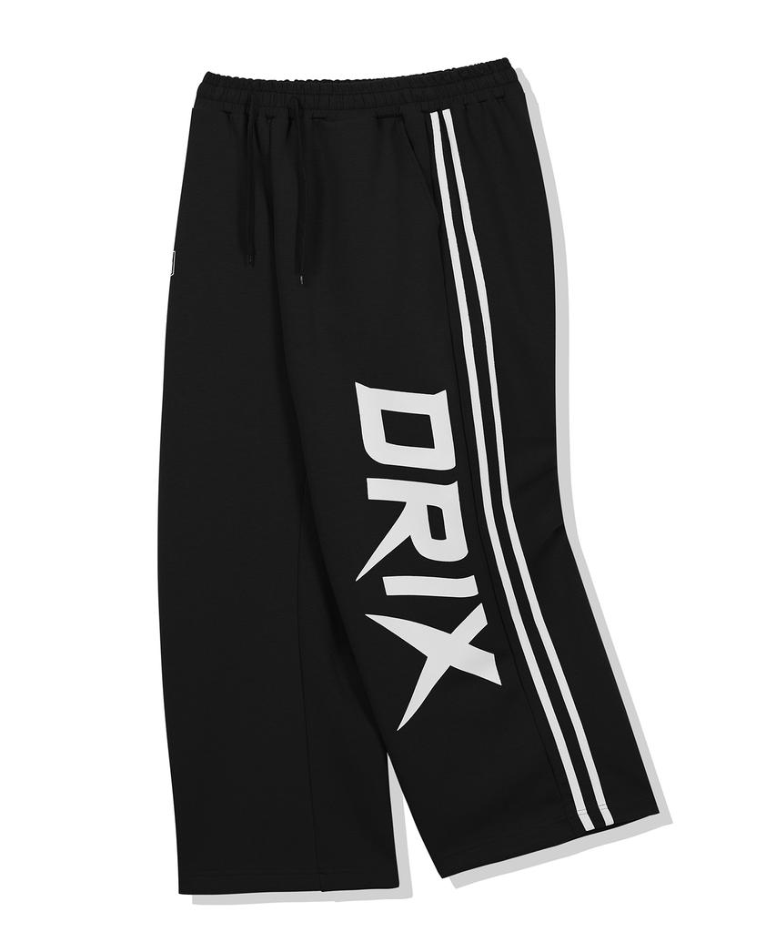 DRIX Track Line Graphic Wide Sweatpants_Black