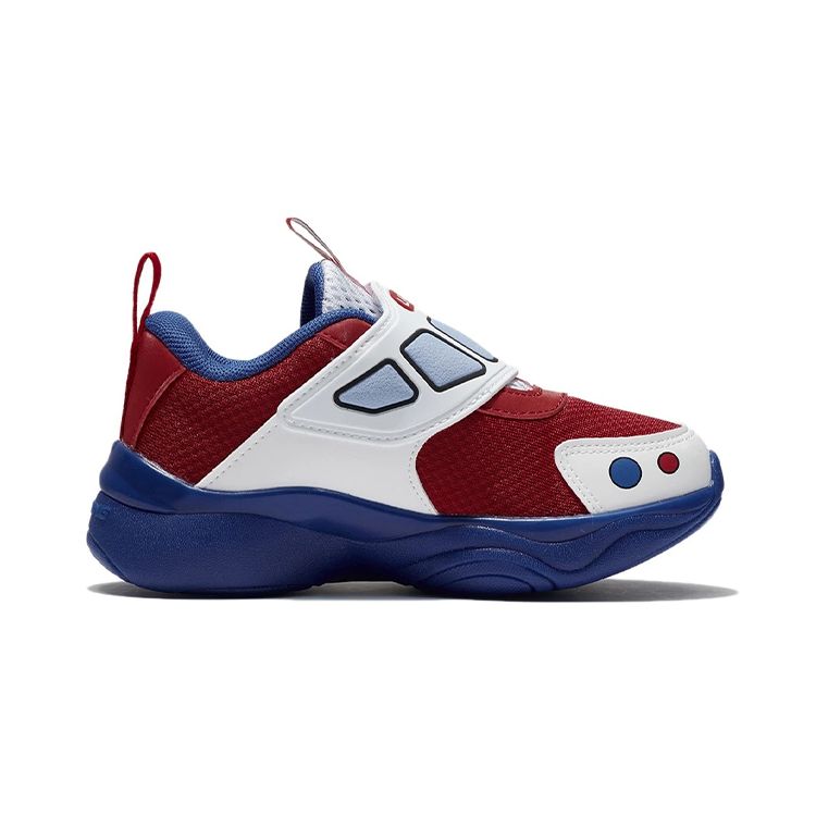 Li Ning Childrens Starry Comfort Sports Non-Slip Shock Absorbing Wear-Resistant Casual Shoes Kids Casual Shoes White Red YKNS024-5