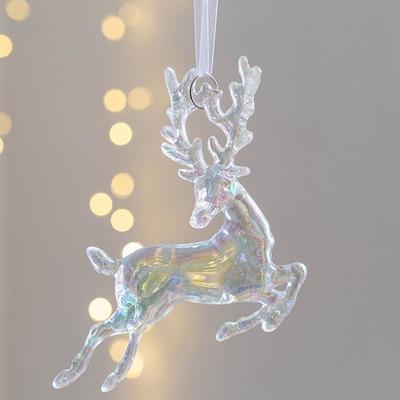 Acryl-Weihnachtskristall-Anhänger Schneeflocke DIY-Weihnachtsbaumschmuck Innen Außen Wandbehang Kristall Hängende Weihnachten