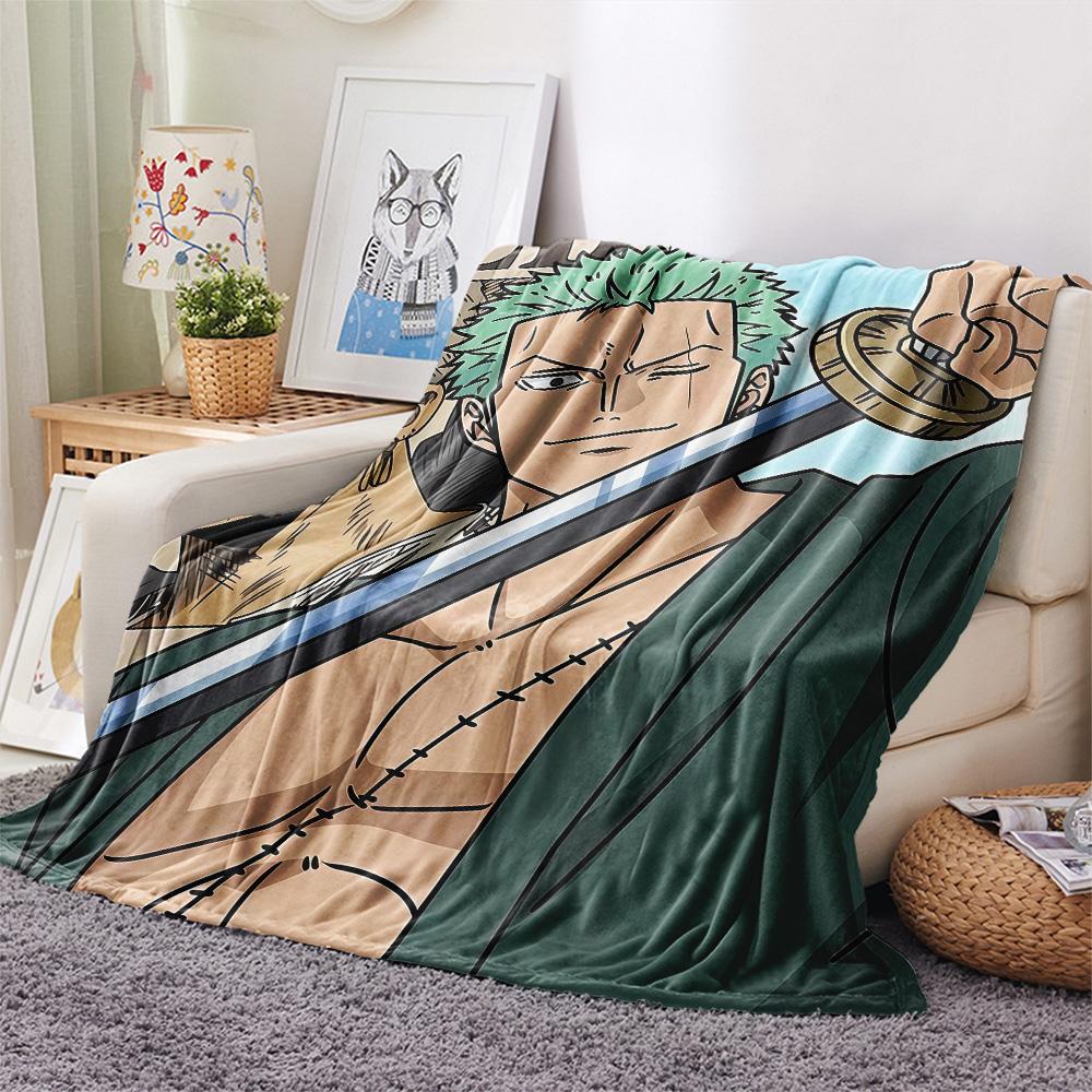 One Piece Roronoa Zoro Flannel Blanket, High Quality Comfortable for All Seasons, Home Decor, Warmth and Comfort