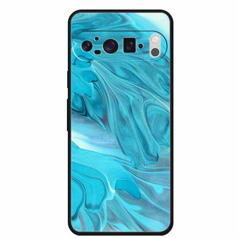 For Google Pixel 9 Pro XL Cellphone Case Luxury Protector Soft Silicone Cover for Google Pixel 9Pro XL Marble Soft Black Funda