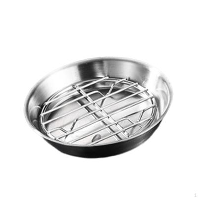 Ensemble Plateau et Grille de Cuisson en Acier Inoxydable 304 pour Griller Poisson Légumes