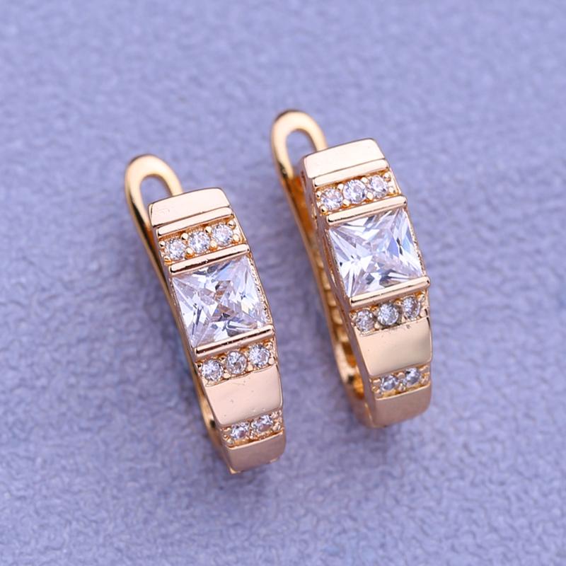 MINTHA Clip Earrings Trendy Fashion Jewelry Cubic Zirconia Hollow Stud Earrings For Women Rose Gold Color Earrings
